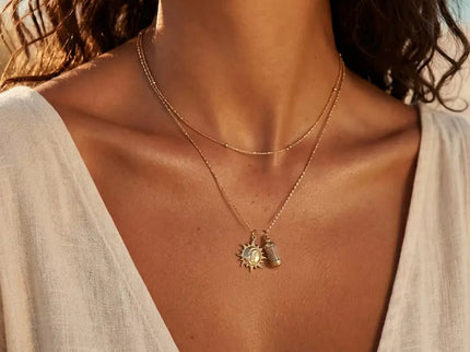 Laguna Treasures Laguna Treasures Beach Pendant Zon & Maan Goud