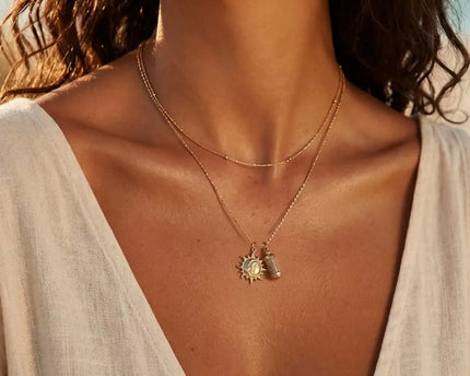 Laguna Treasures Laguna Treasures Beach Pendant Zon & Maan Goud