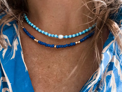 Laguna Treasures Laguna Treasures Blue Lagoon Ketting Kobalt Blauw Goud