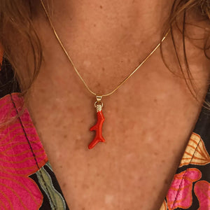 Laguna Treasures Laguna Treasures Oceaan Ketting Coral Flame Goud