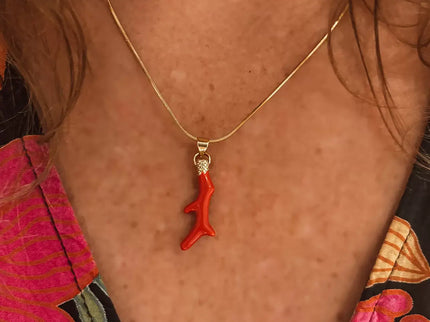 Laguna Treasures Laguna Treasures Oceaan Ketting Coral Flame Goud