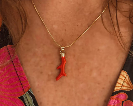 Laguna Treasures Laguna Treasures Oceaan Ketting Coral Flame Goud