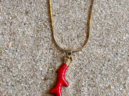 Laguna Treasures Laguna Treasures Oceaan Ketting Coral Flame Goud