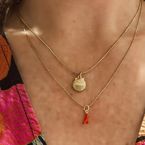Laguna Treasures Laguna Treasures Oceaan Ketting Coral Flame XS Goud