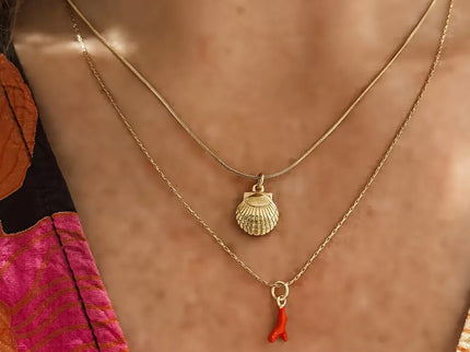 Laguna Treasures Laguna Treasures Oceaan Ketting Coral Flame XS Goud