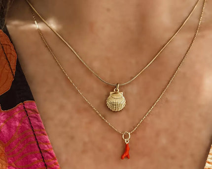Laguna Treasures Laguna Treasures Oceaan Ketting Coral Flame XS Goud