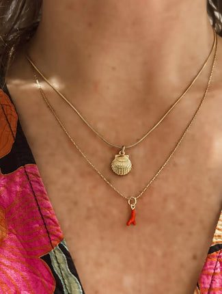 Laguna Treasures Laguna Treasures Oceaan Ketting Coral Flame XS Goud