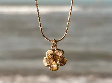 Laguna Treasures Laguna Treasures Oceaan Ketting Hibiscus Goud