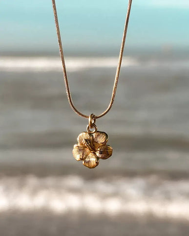 Laguna Treasures Laguna Treasures Oceaan Ketting Hibiscus Goud