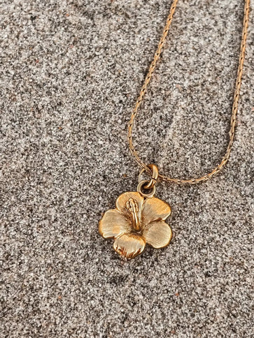 Laguna Treasures Laguna Treasures Oceaan Ketting Hibiscus Goud