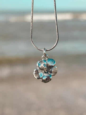 Laguna Treasures Laguna Treasures Oceaan Ketting Hibiscus Zilver