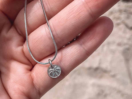 Laguna Treasures Laguna Treasures Oceaan Ketting Mini Palm Coin Zilver