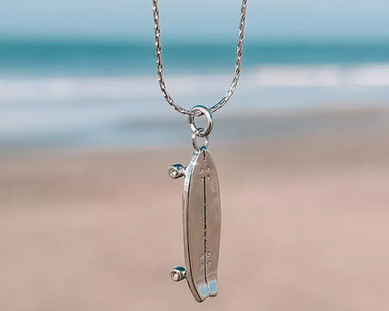 Laguna Treasures Laguna Treasures Oceaan Ketting Surfskateboard Zilver