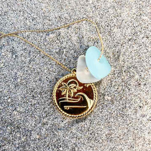 Laguna Treasures Laguna Treasures Zeeglas Ketting Island Vibes Goud