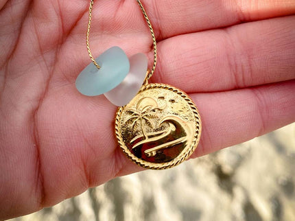 Laguna Treasures Laguna Treasures Zeeglas Ketting Island Vibes Goud