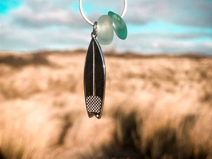 Laguna Treasures Laguna Treasures Zeeglas Ketting Surfboard Zilver