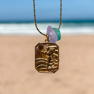 Laguna Treasures Laguna Treasures Zeeglas Ketting Surfgirl Goud