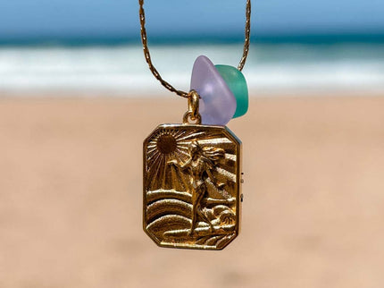 Laguna Treasures Laguna Treasures Zeeglas Ketting Surfgirl Goud