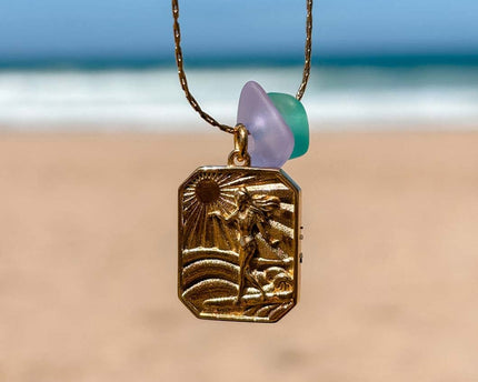 Laguna Treasures Laguna Treasures Zeeglas Ketting Surfgirl Goud