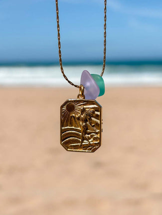 Laguna Treasures Laguna Treasures Zeeglas Ketting Surfgirl Goud