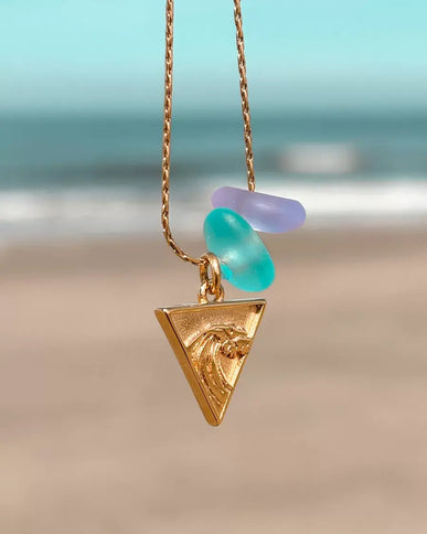 Laguna Treasures Laguna Treasures Zeeglas Ketting Wave Rider Goud