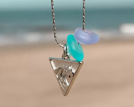 Laguna Treasures Laguna Treasures Zeeglas Ketting Wave Rider Zilver