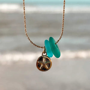 Laguna Treasures Laguna Treasures Zeeglas Ketting Zeester & Schildpad Goud