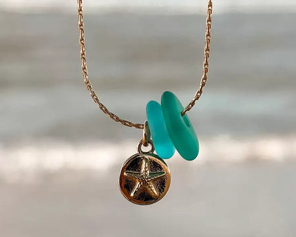Laguna Treasures Laguna Treasures Zeeglas Ketting Zeester & Schildpad Goud