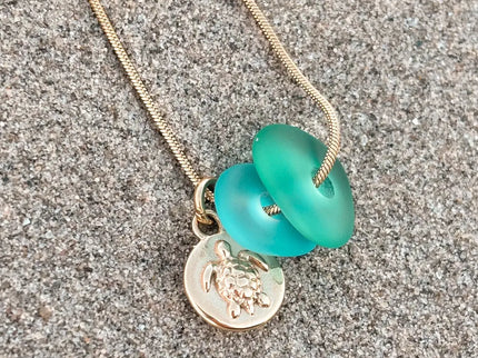 Laguna Treasures Laguna Treasures Zeeglas Ketting Zeester & Schildpad Goud