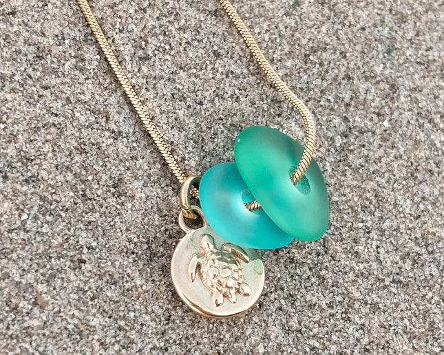 Laguna Treasures Laguna Treasures Zeeglas Ketting Zeester & Schildpad Goud