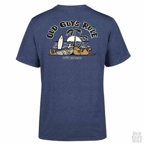 Old Guys Rule Old Guys Rule Dogs Best Friend T-shirt Heather Navy
