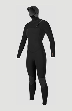 O'Neill O'Neill Hyperfreak 5/4+ Dames Hooded Wetsuit – Black