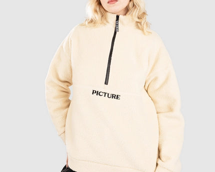 Picture Organic Clothing Picture Dames Cylla 1/4 Zip Fleece Wood Ash