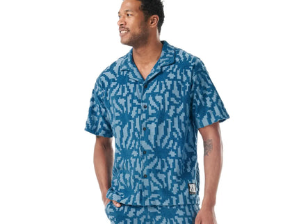 Picture Organic Clothing Picture Heren Spongy Shirt Blue Flower Embossed