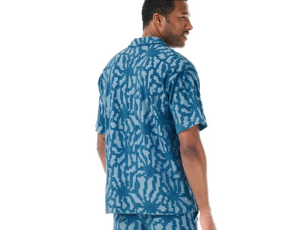 Picture Organic Clothing Picture Heren Spongy Shirt Blue Flower Embossed