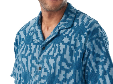 Picture Organic Clothing Picture Heren Spongy Shirt Blue Flower Embossed