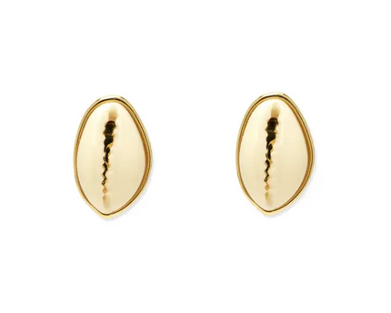 Pura Vida Pura Vida Cowrie Stud Earrings Gold