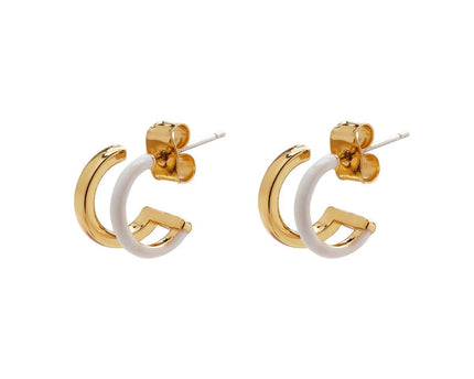Pura Vida Pura Vida Double Hoop Huggies Earrings Gold