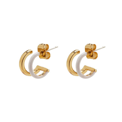 Pura Vida Pura Vida Double Hoop Huggies Earrings Gold