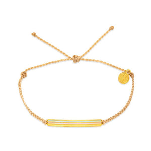 Pura Vida Pura Vida Enamel Stripe Bar Bracelet Beige