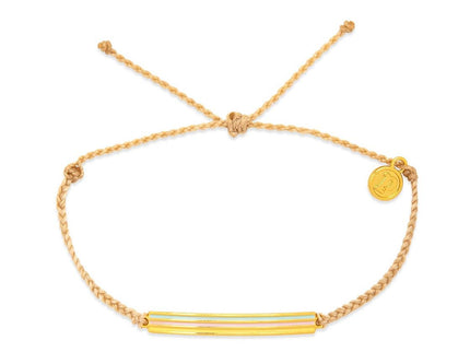 Pura Vida Pura Vida Enamel Stripe Bar Bracelet Beige