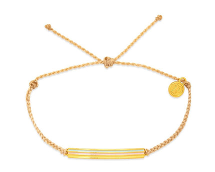 Pura Vida Pura Vida Enamel Stripe Bar Bracelet Beige