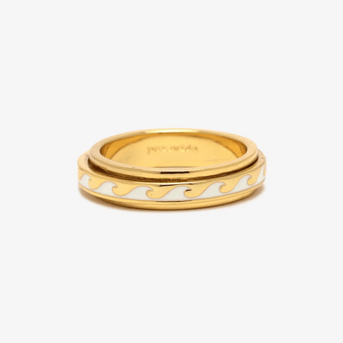 Pura Vida Pura Vida Enamel Wave Fidget Ring Gold