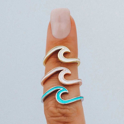 Pura Vida Pura Vida Enameled Wave Ring Gold