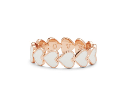 Pura Vida Pura Vida Love Hearts Band Ring Rose Gold