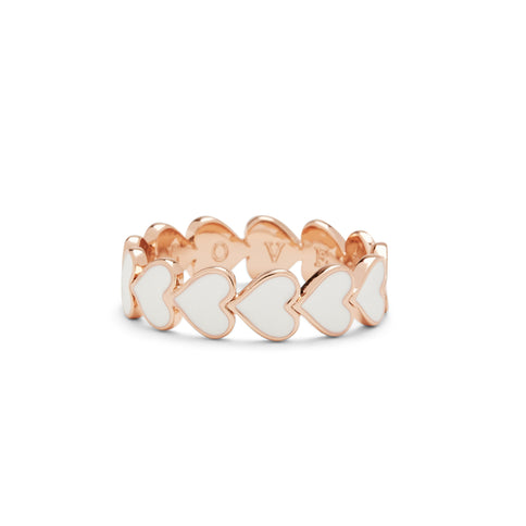 Pura Vida Pura Vida Love Hearts Band Ring Rose Gold