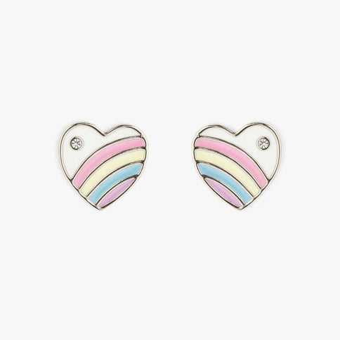 Pura Vida Pura Vida Pastel Vintage Heart Stud Earrings Silver