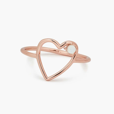 Pura Vida Pura Vida Sweetheart Stone Ring Rose Gold