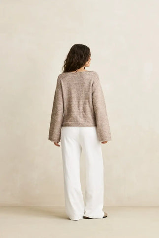 Rhythm Rhythm Dames Baklava Knit Top Oatmeal