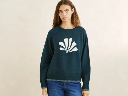 Rhythm Rhythm Dames Bayside Crew Neck Knit Sweater Forest